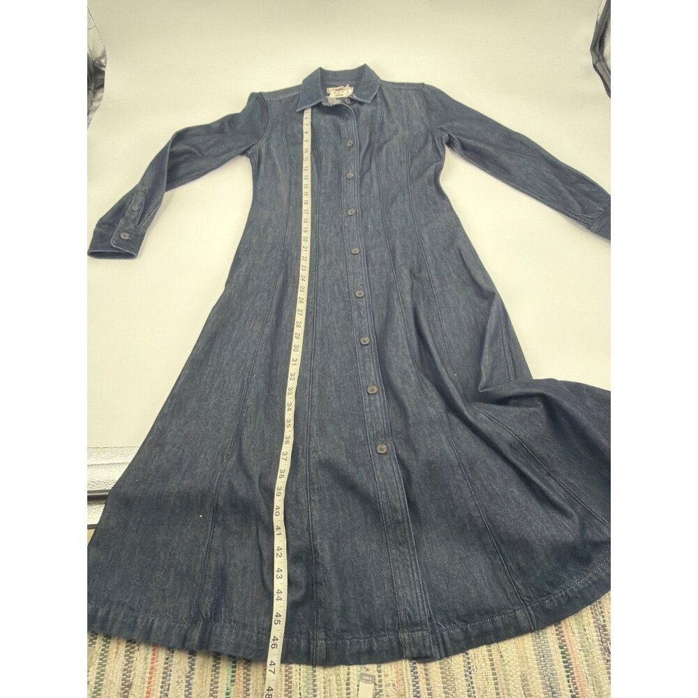NWT Madewell Seamed Midi Shirtdress Segovia Denim Dark Wash Womens 2 Classic - Picture 8 of 8